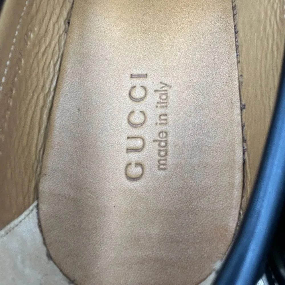Men’s Gucci interlocking GGleather loafers size 10 fits 11 US made in Italy
